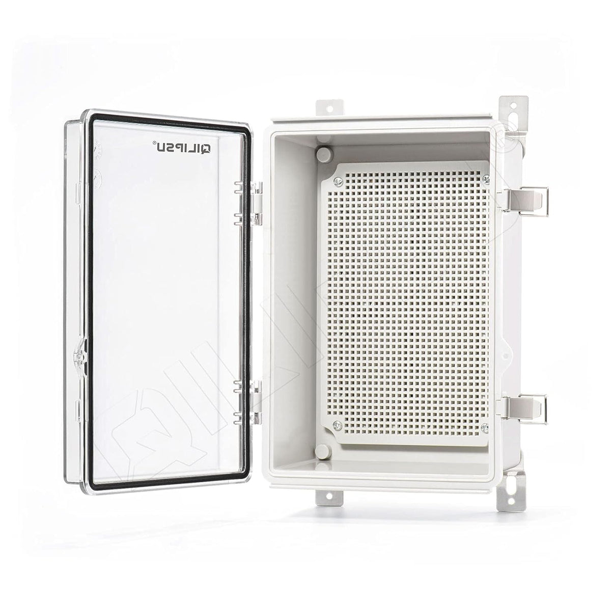 Clear Hinged Cover Junction Box with Mounting Plate, IP67 Waterproof ABS Plastic Grey, Pack of 2 F41277