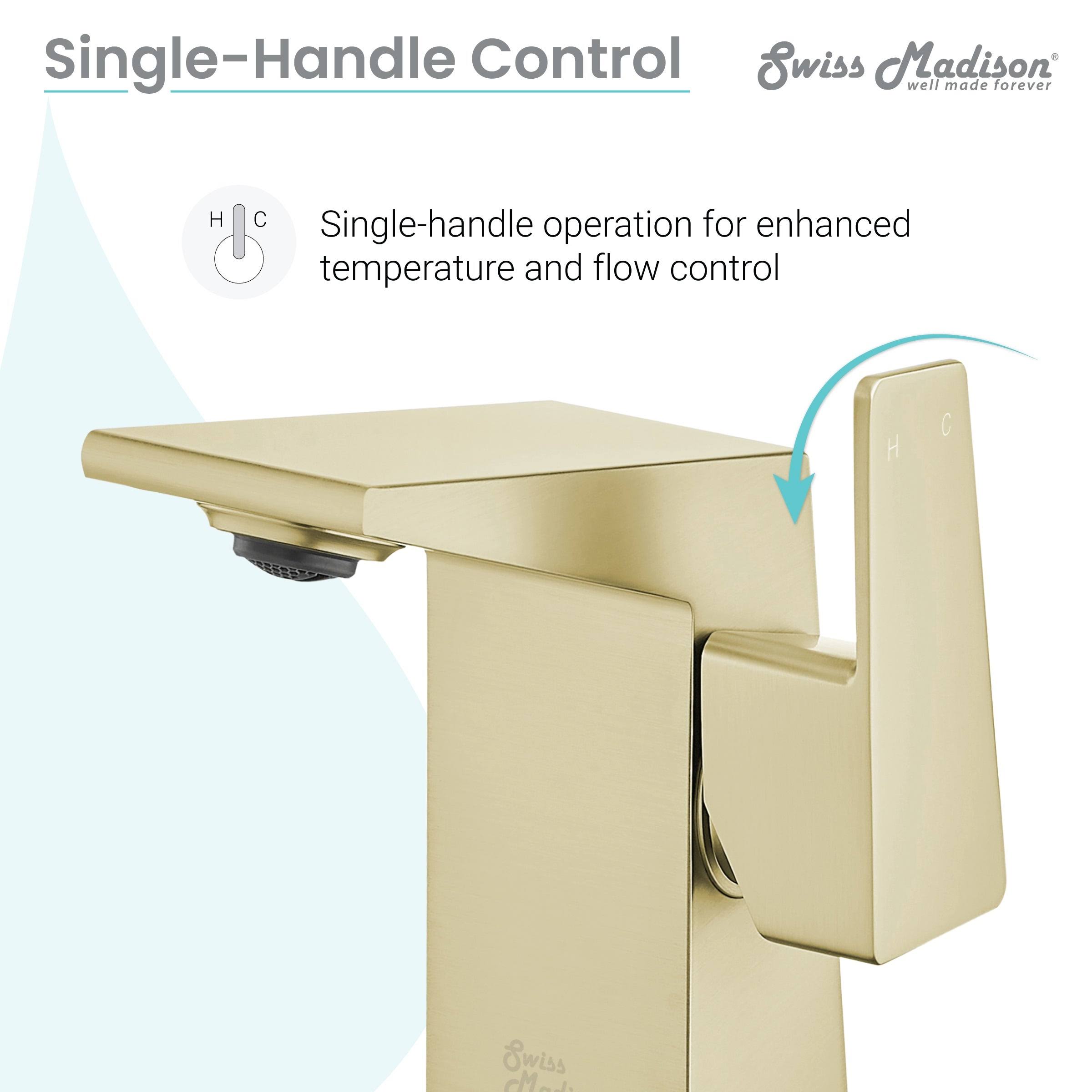 Brushed Nickel Single Hole Bathroom Faucet F198307