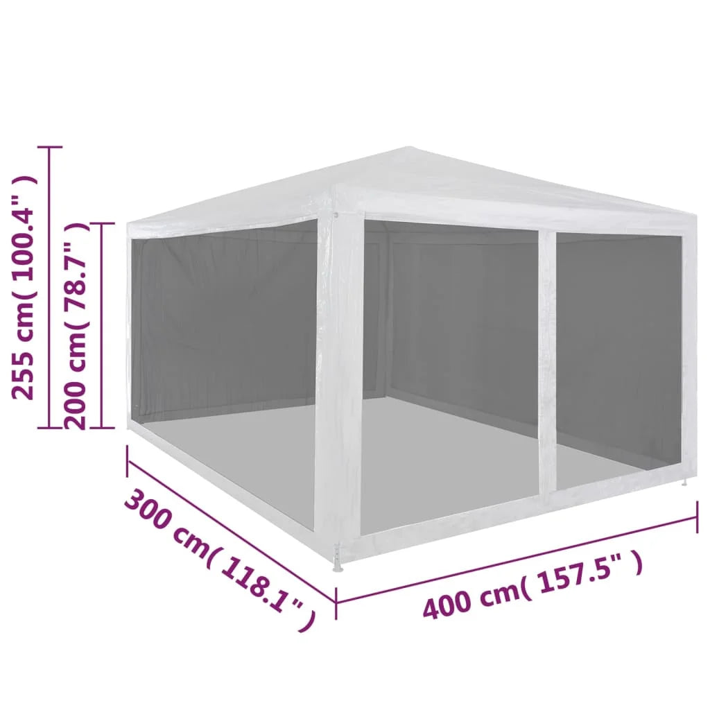 Party Tent with 4 Mesh Sidewalls W20140