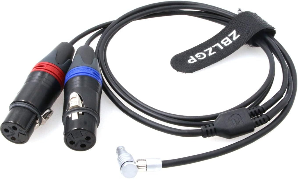 Dual 3-Pin XLR Female to 5 Pin Right Angle Audio Input Cable U619
