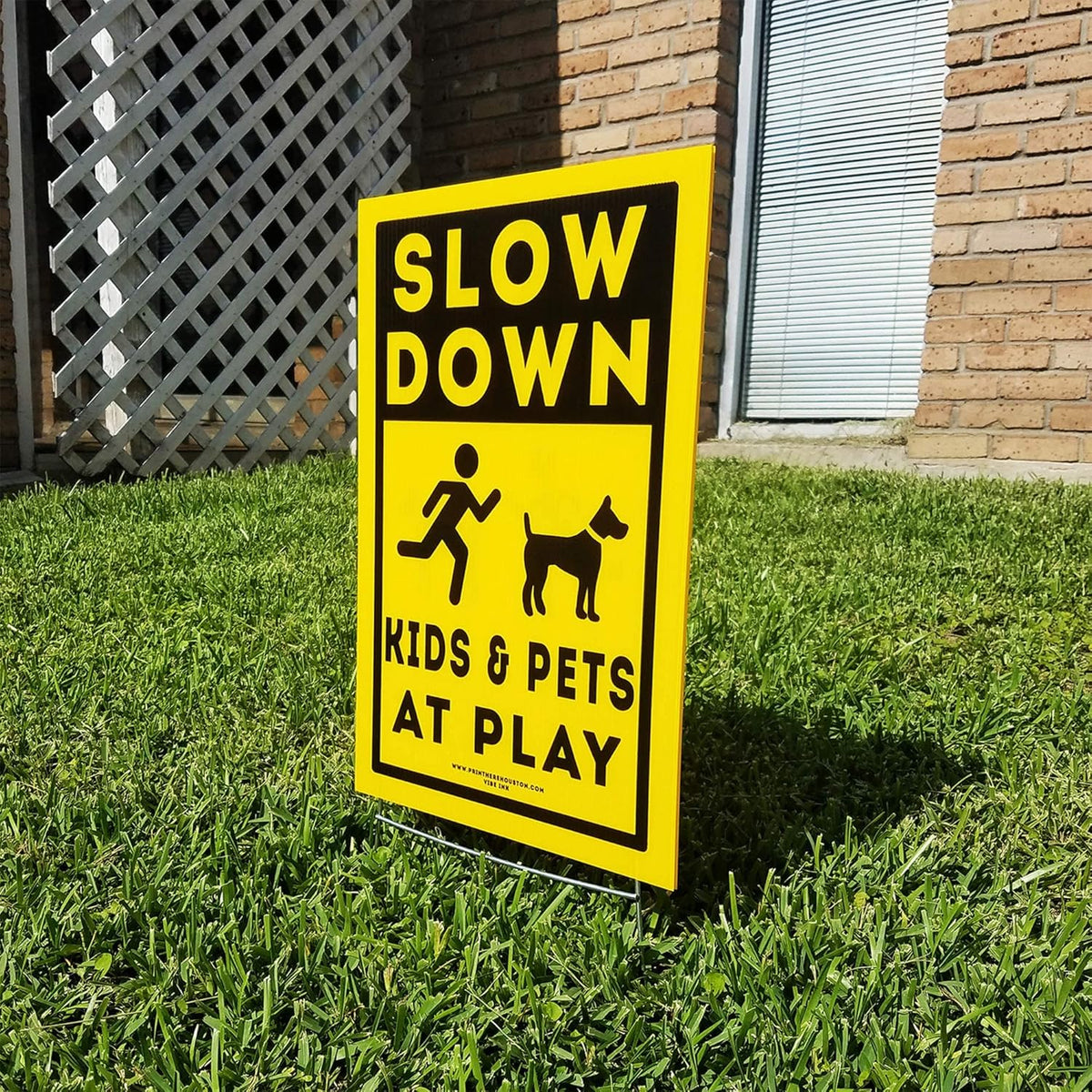 12" x 18" Bright Yellow Yard Sign with Metal Stake L25638