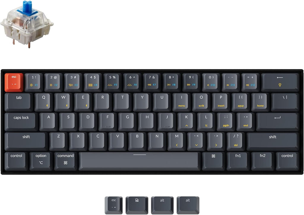 Compact 61-Key Bluetooth Wireless Mechanical Keyboard with Brown Switch U9046