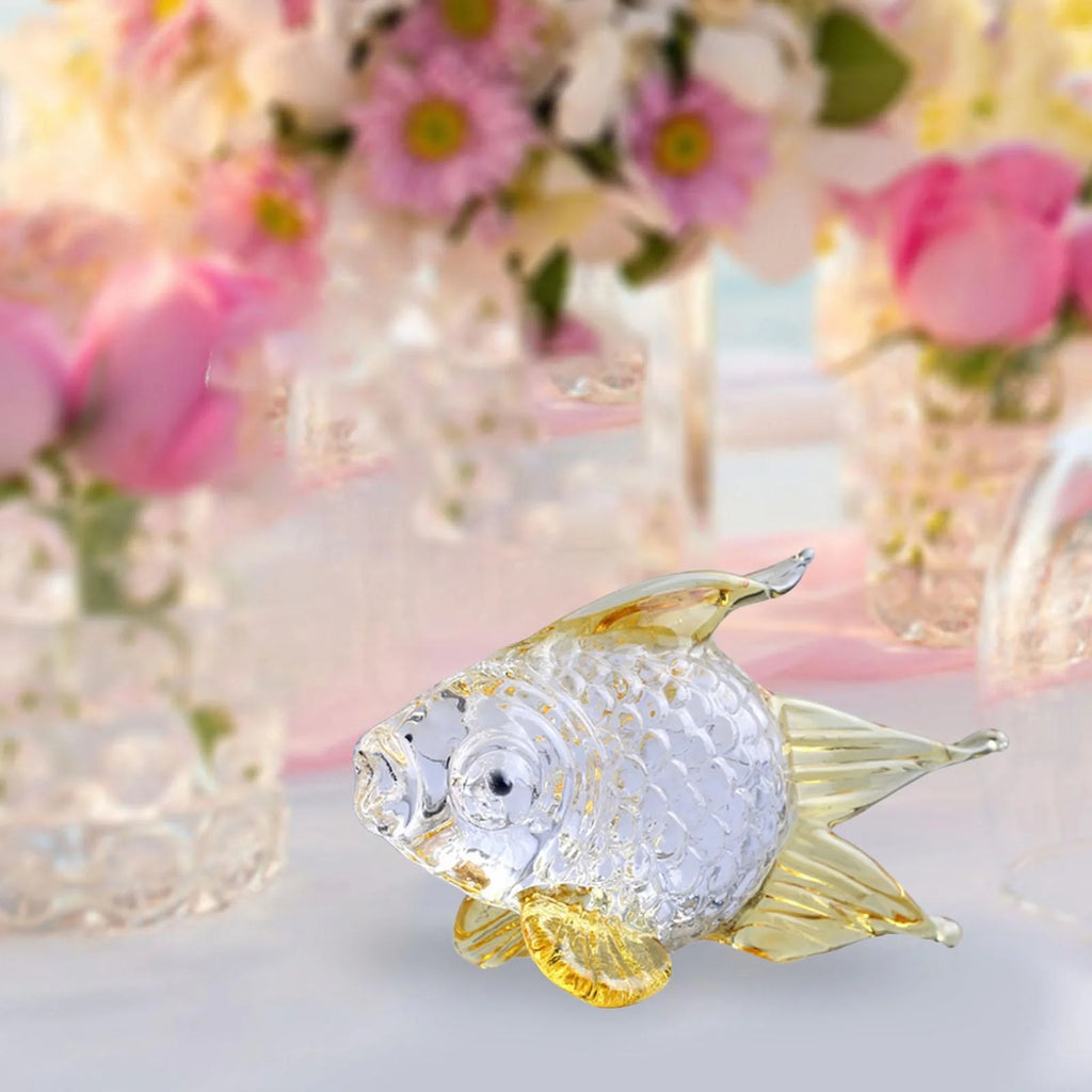 Hand Blown Glass Goldfish Figurine Ornament G864098