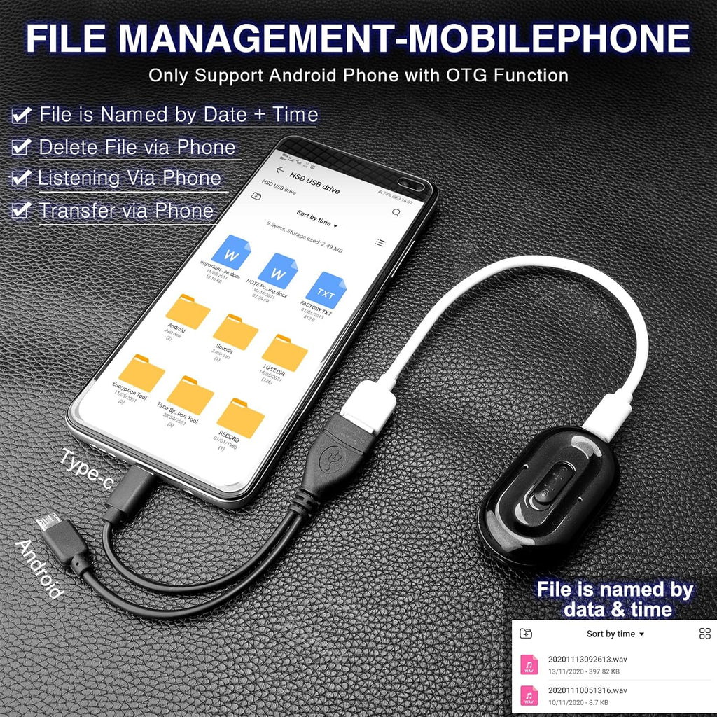 Magnetic Voice Activated Recorder Mini Voice Recorder Recording Device, 192 Hours Recording Capacity Pack of 2 M87983