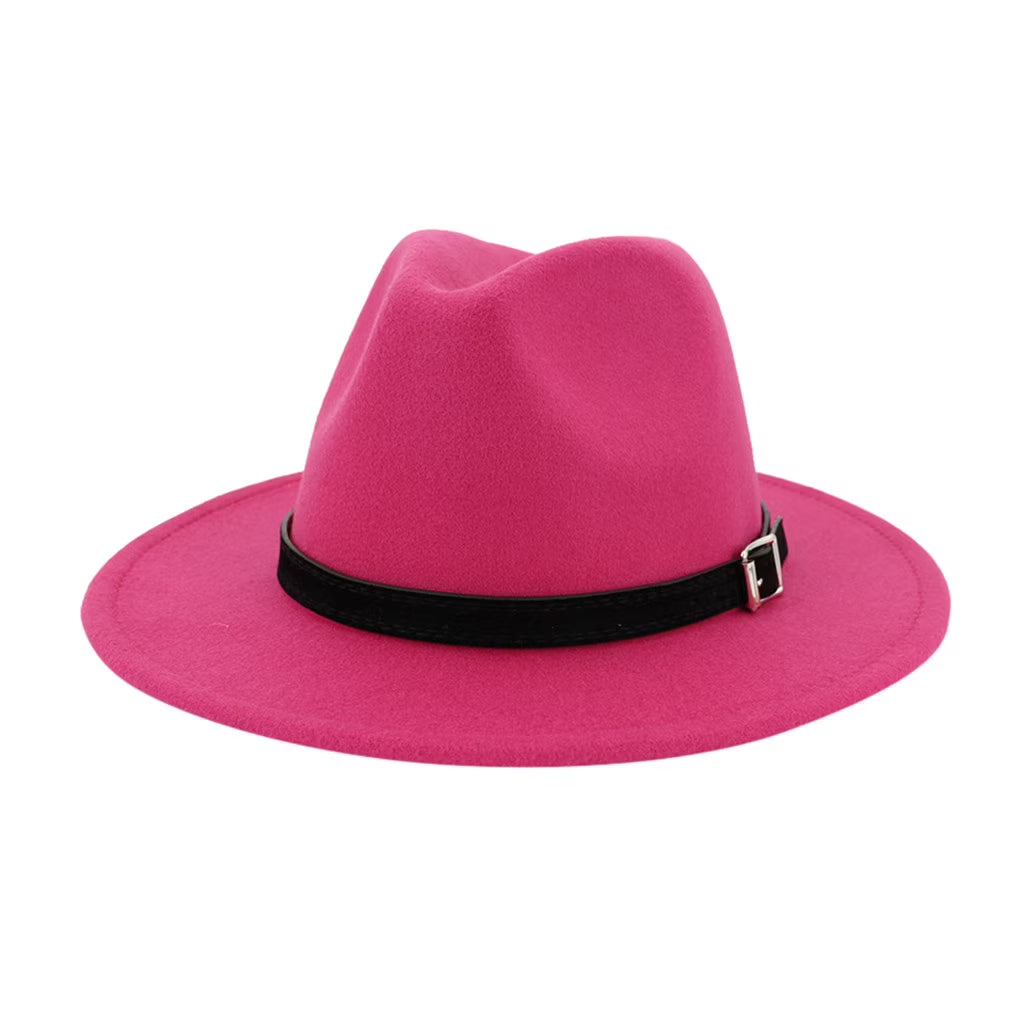 Vintage Wide Hat with Belt Buckle U191