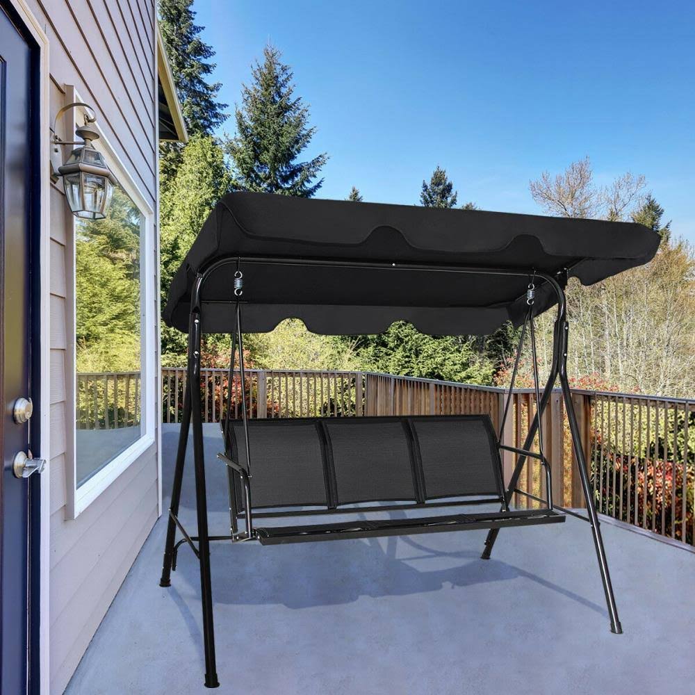 Black Metal Standing Patio Swing X3022