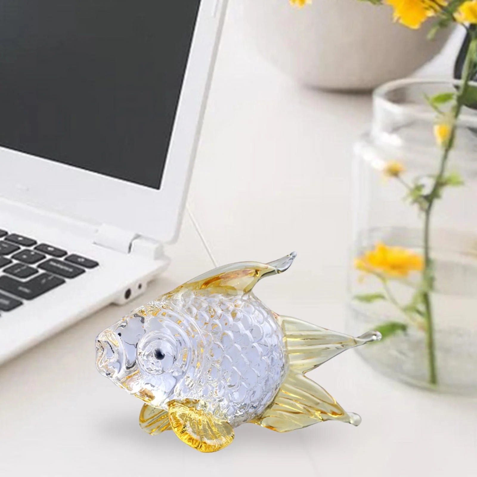 Hand Blown Glass Goldfish Figurine Ornament G864098
