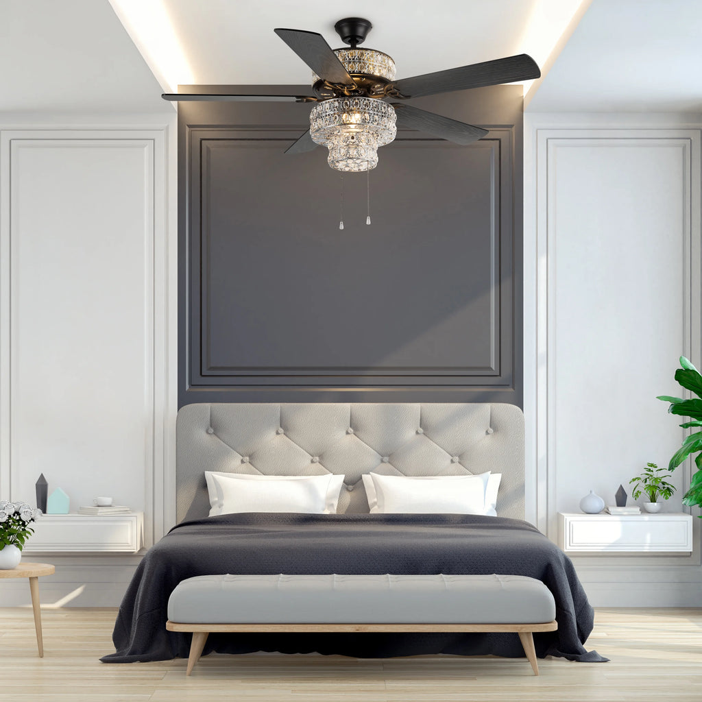 52" Crystal LED Ceiling Fan with Light K8150