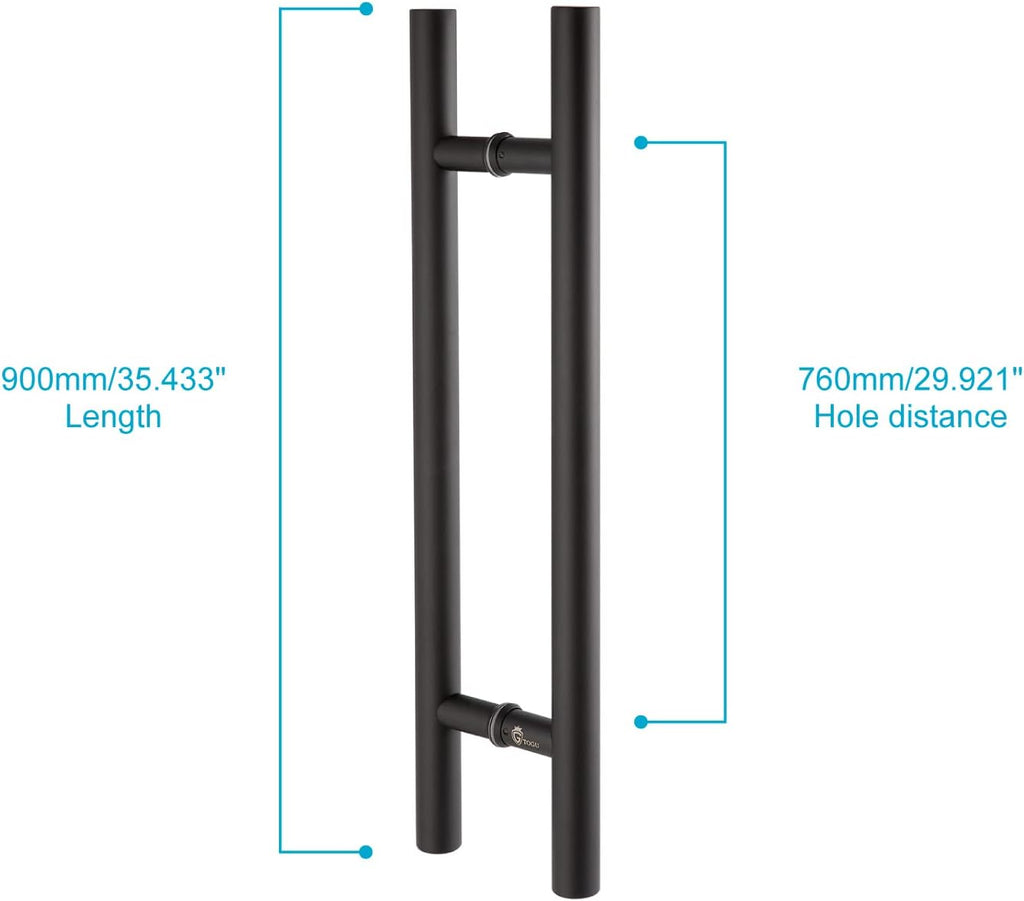 36 inches Solid Stainless Steel Push Pull Door Handle, Matte Black Finish F322