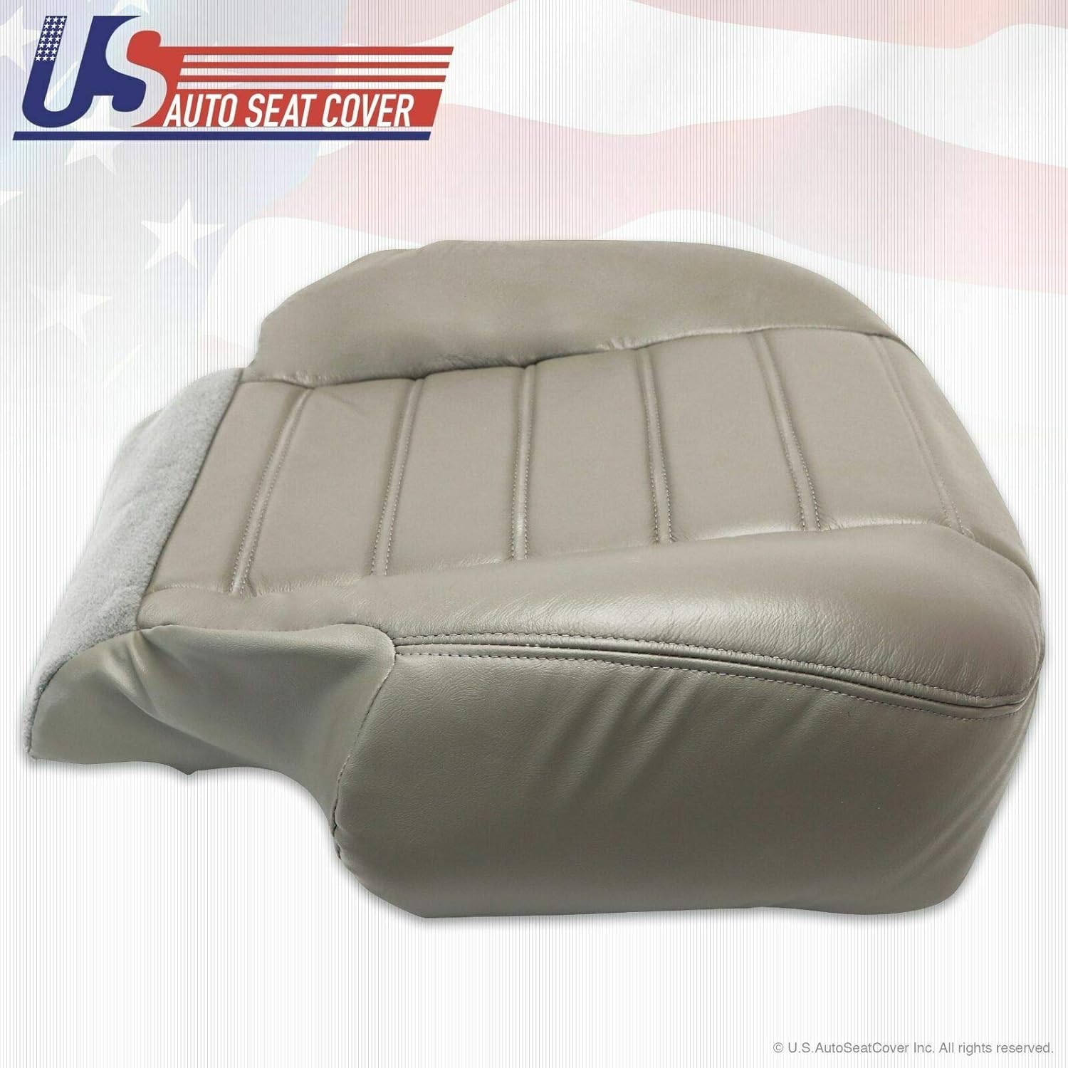 2003 to 2007 Hummer H2 Passenger Bottom Genuine Leather Seat Cover Wheat Gray Q132