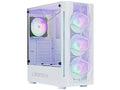 White Compact ATX Mid Tower Case with Tempered Glass Side Panel F677