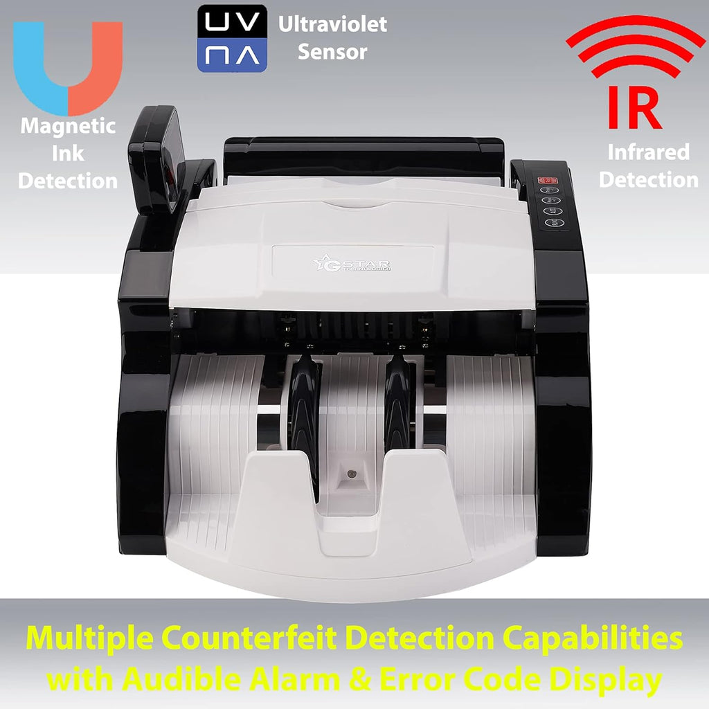 Money Counter with UV/MG/IR Counterfeit Bill Detection External Display A7590