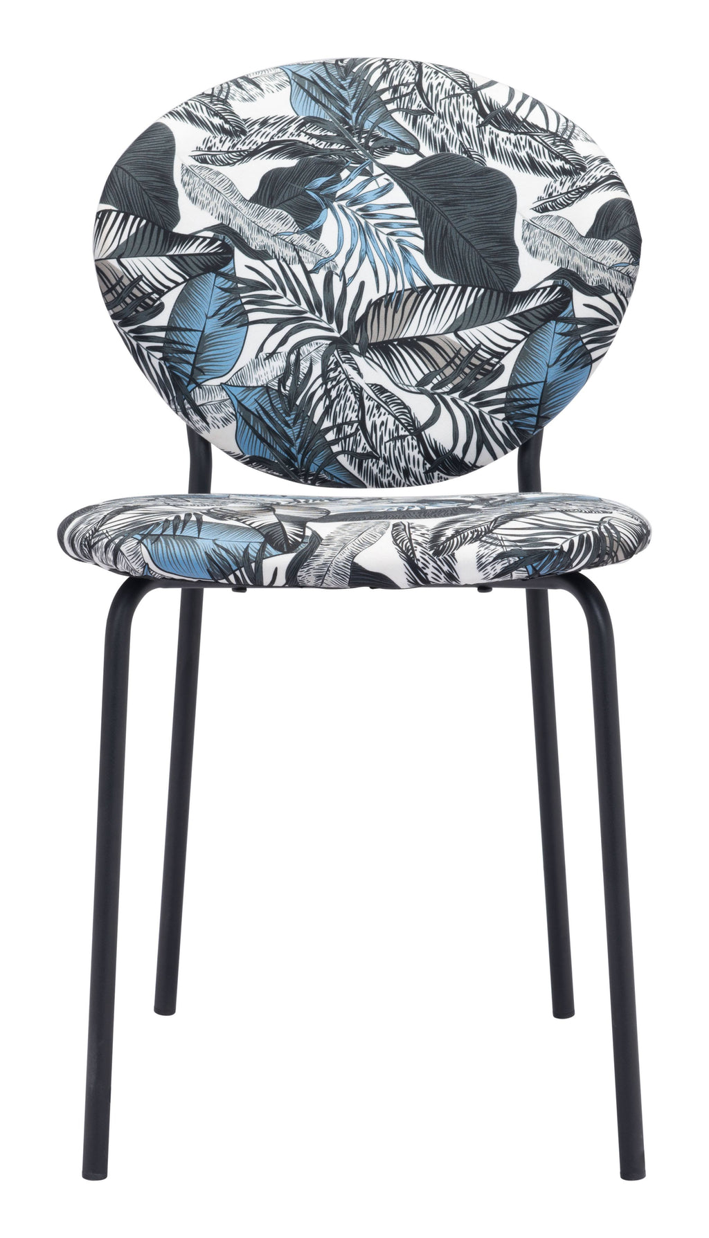 Black Leaf Print Dining Chair (Set of 2) A380