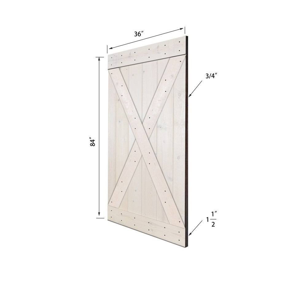 Black & White Contrast Wood Single Barn Door P9042