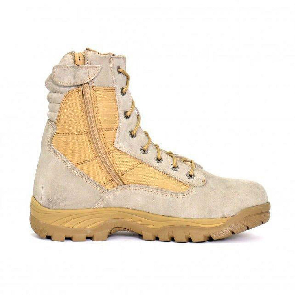 Tan Leather Lace Up Boots with Zippers I46912