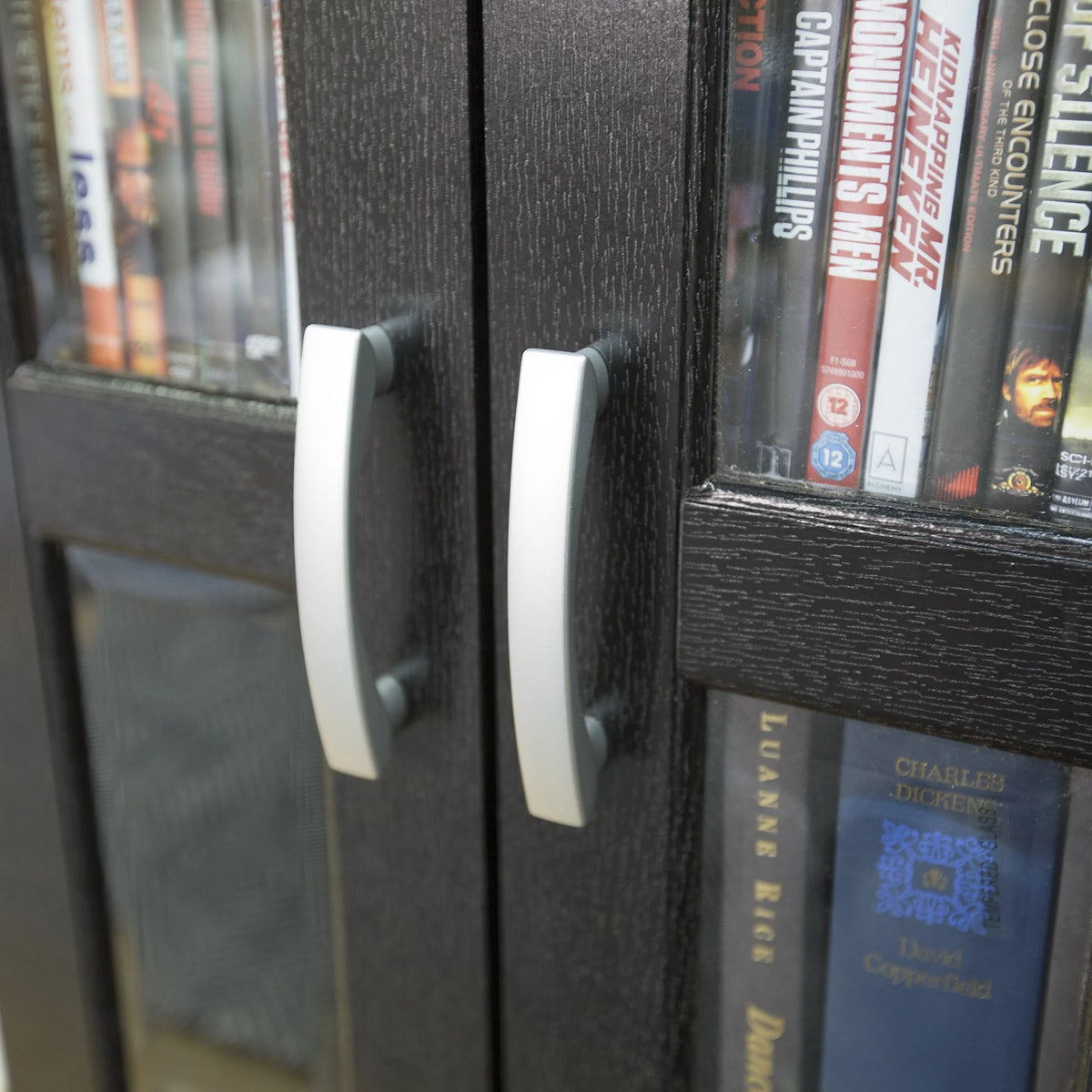 Black Media Tower Storage Cabinet I188914