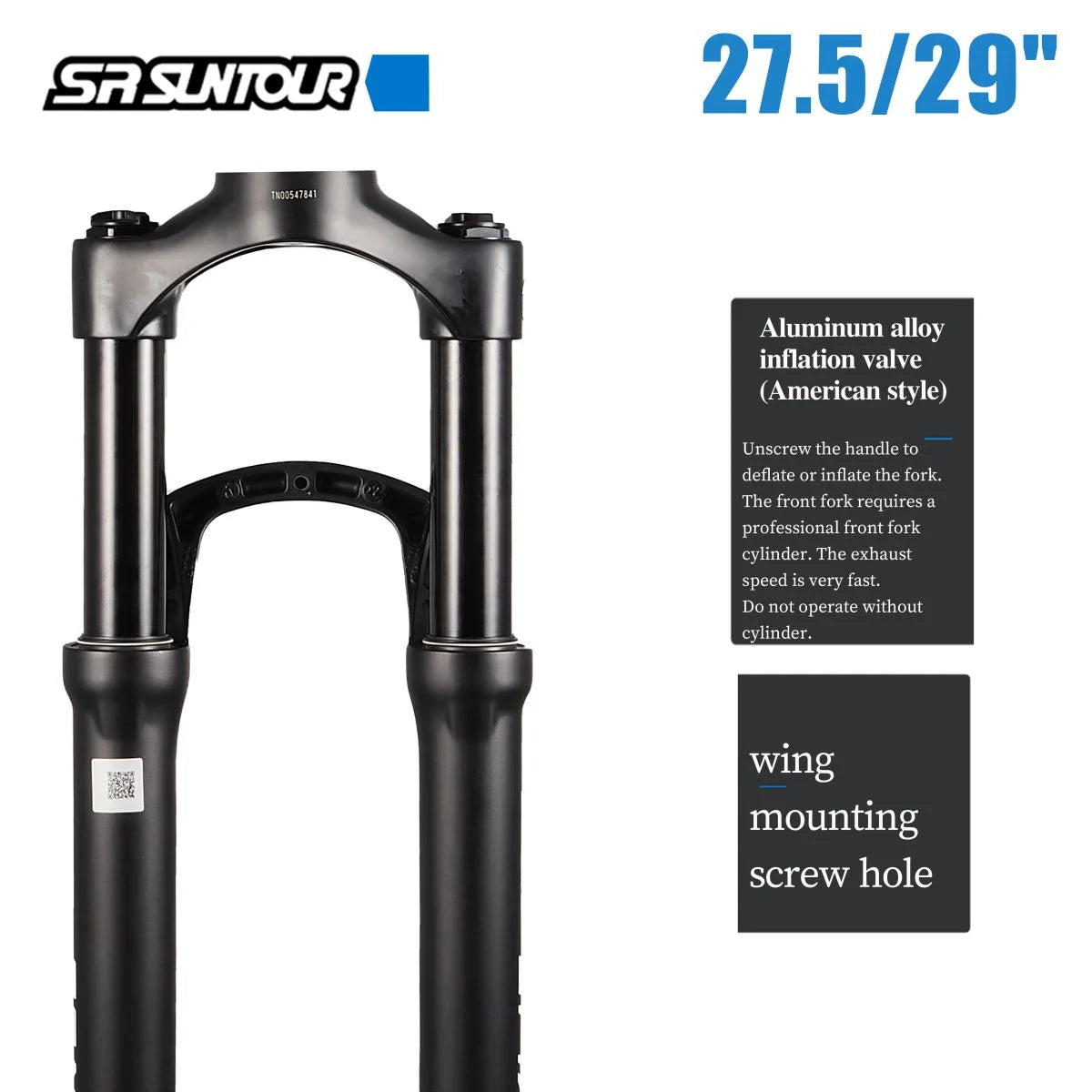 Mountain Bike Air Suspension Front Fork 27.5/29 Inches Conical Tube 100/120MM N540