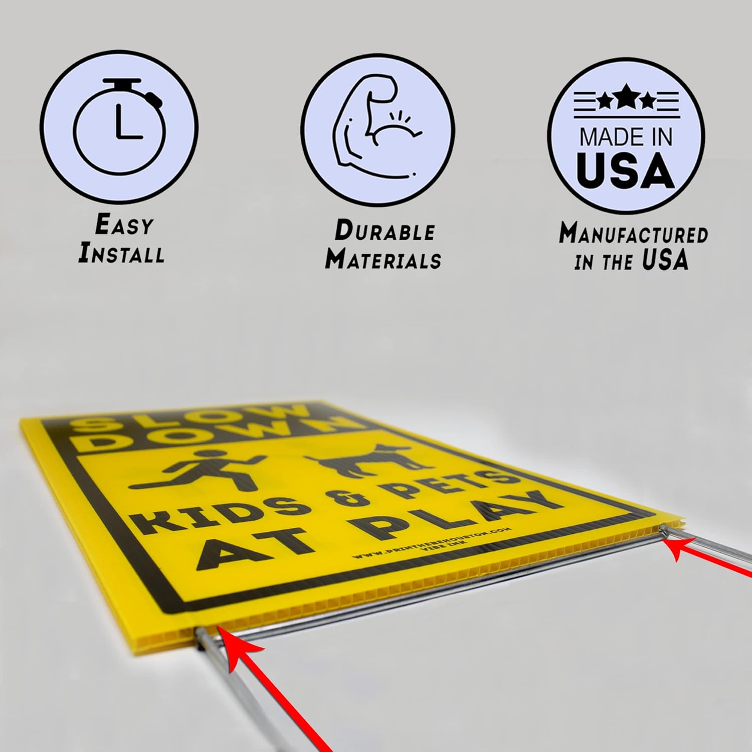 12" x 18" Bright Yellow Yard Sign with Metal Stake L25638