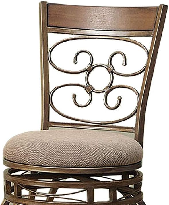 Tan Swivel Bar Stool Set of 2 O798