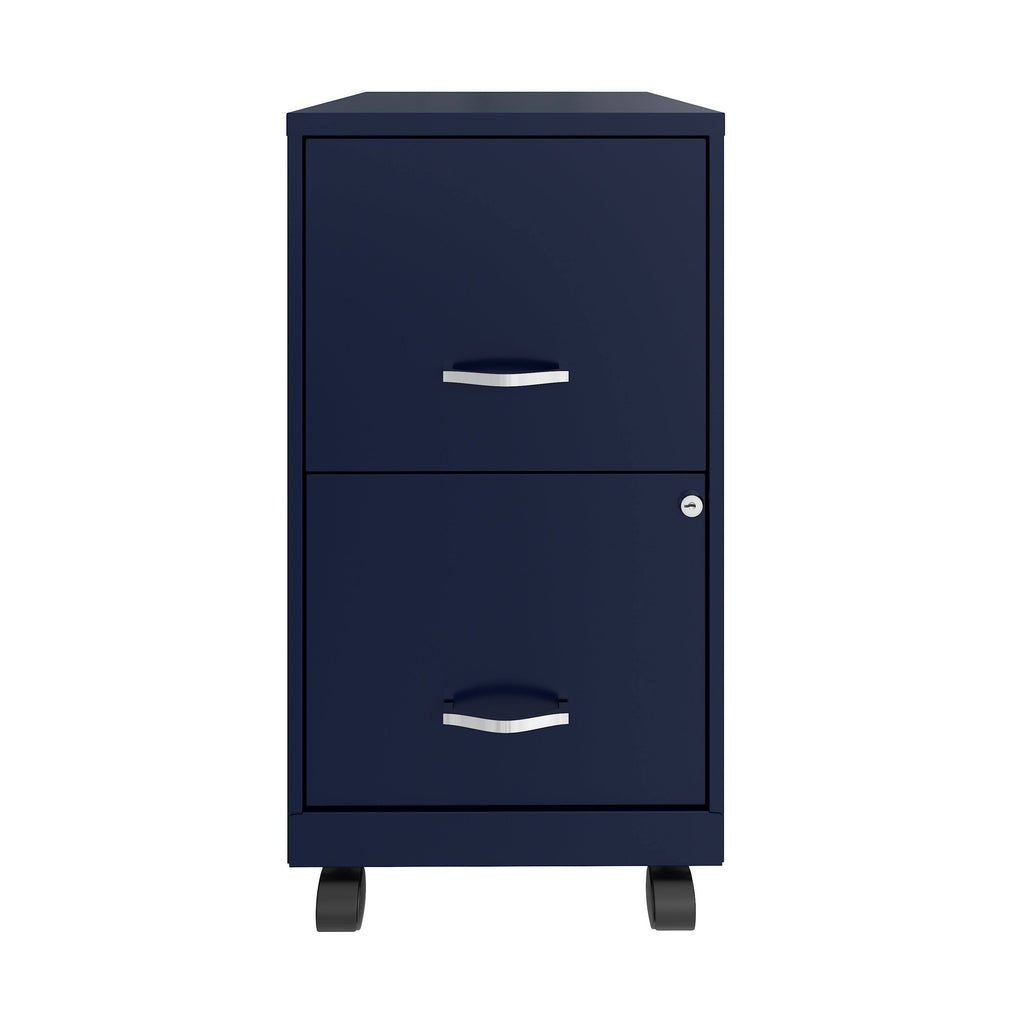 Navy 2 Drawer Metal Mobile File Cabinet L314
