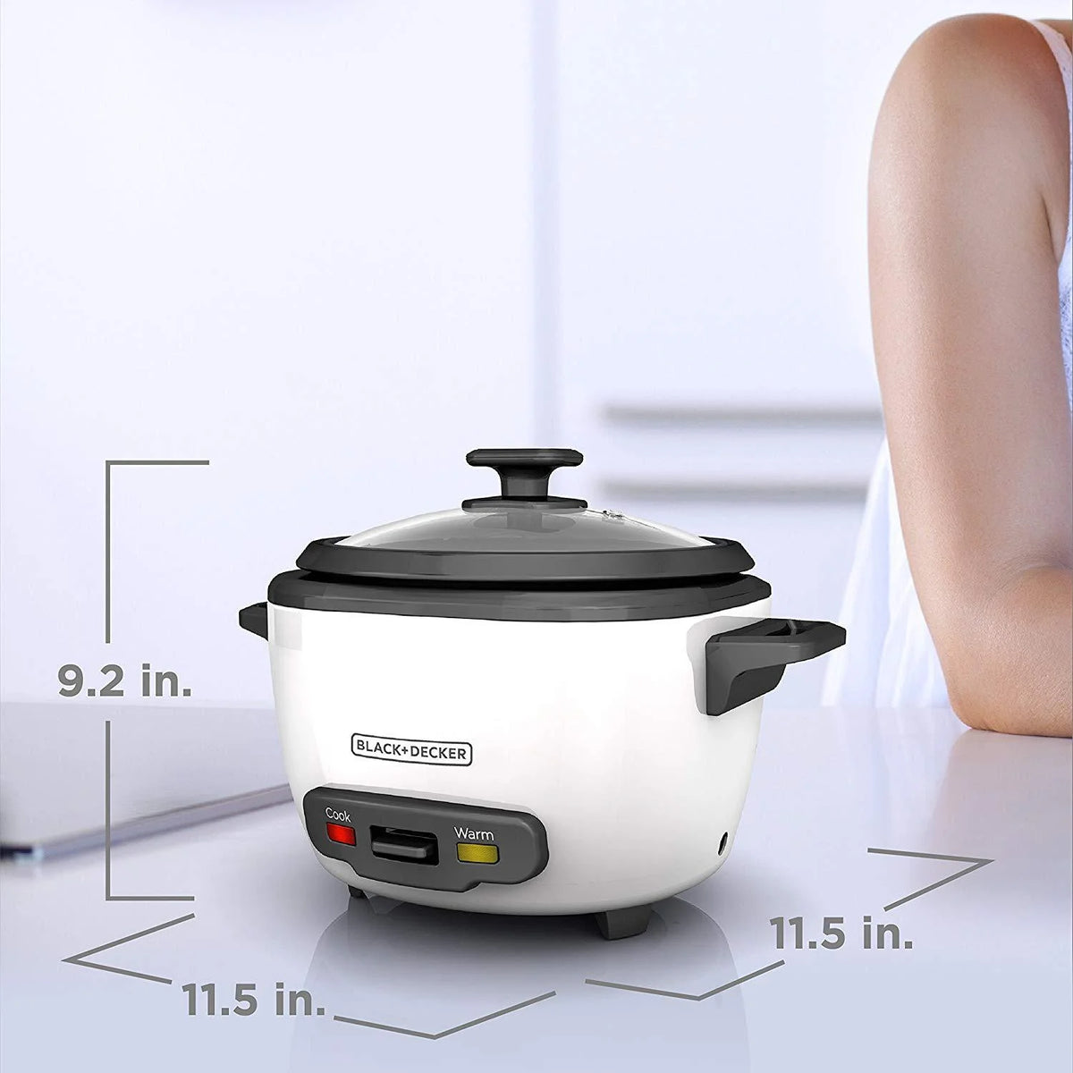 16-Cup Rice Cooker and Food Steamer, White I56114