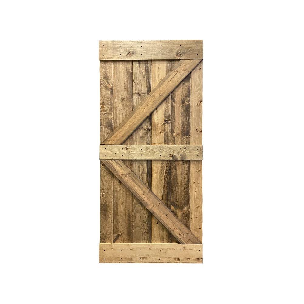 Carbon Gray Solid Pine Wood Interior Sliding Barn Door Y931538
