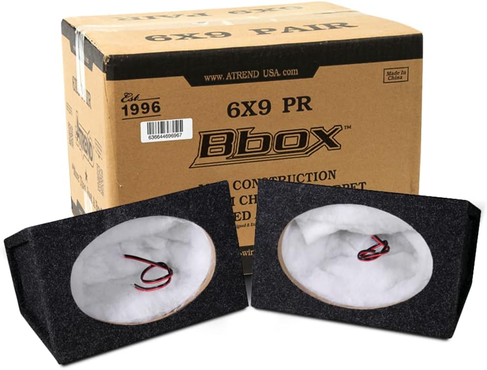 6x9 Speaker Box with Charcoal Finish Set of 2 E818