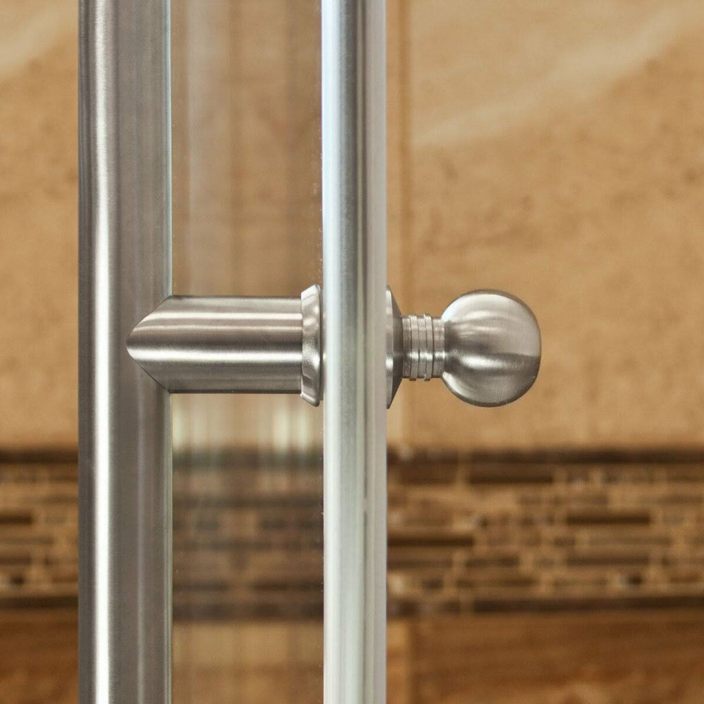 Brushed Nickel Sliding Shower Door with Stationary Panel G538