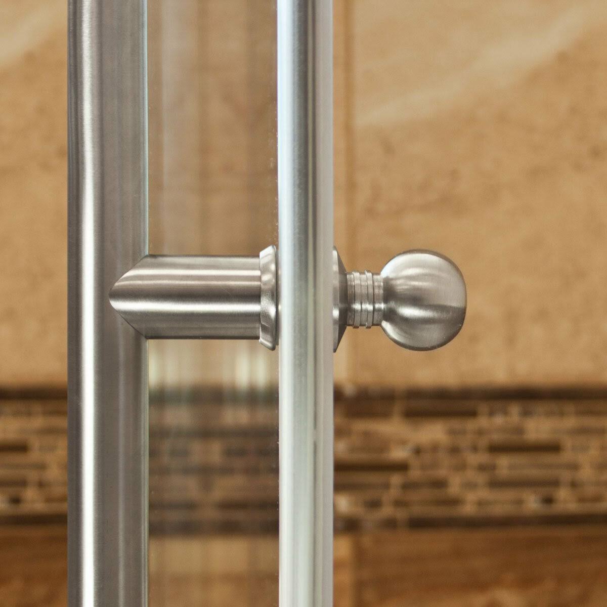 Brushed Nickel Sliding Shower Door with Stationary Panel G538