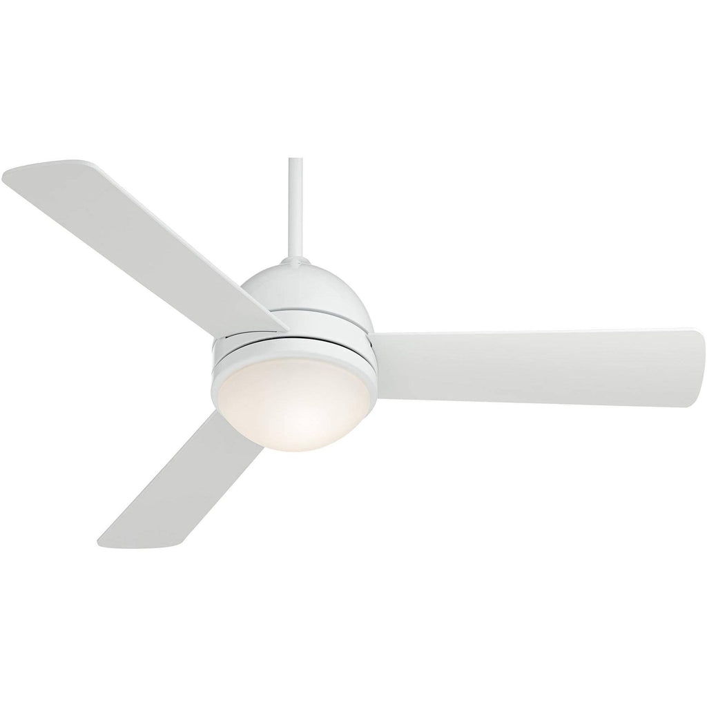 White Opal Frosted Glass LED Ceiling Fan with Light Remote Control S483505