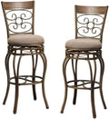 Tan Swivel Bar Stool Set of 2 O798