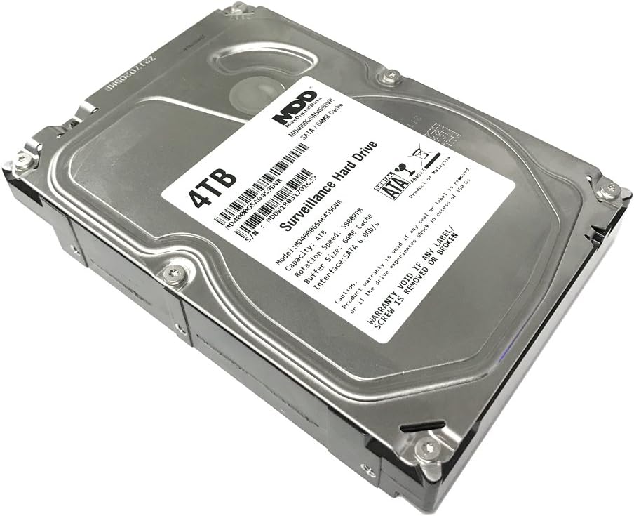 4TB 64MB Cache 5900RPM SATA 6.0Gb/s 3.5" Internal Surveillance DVR Hard Drive Pack of 2 L5182
