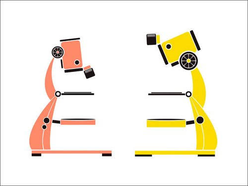 Pink Yellow Microscopes Canvas Art R13551