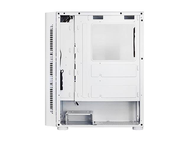 White Compact ATX Mid Tower Case with Tempered Glass Side Panel F677