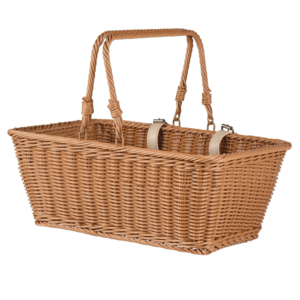 Hand-Woven Wicker Bicycle Basket D4725