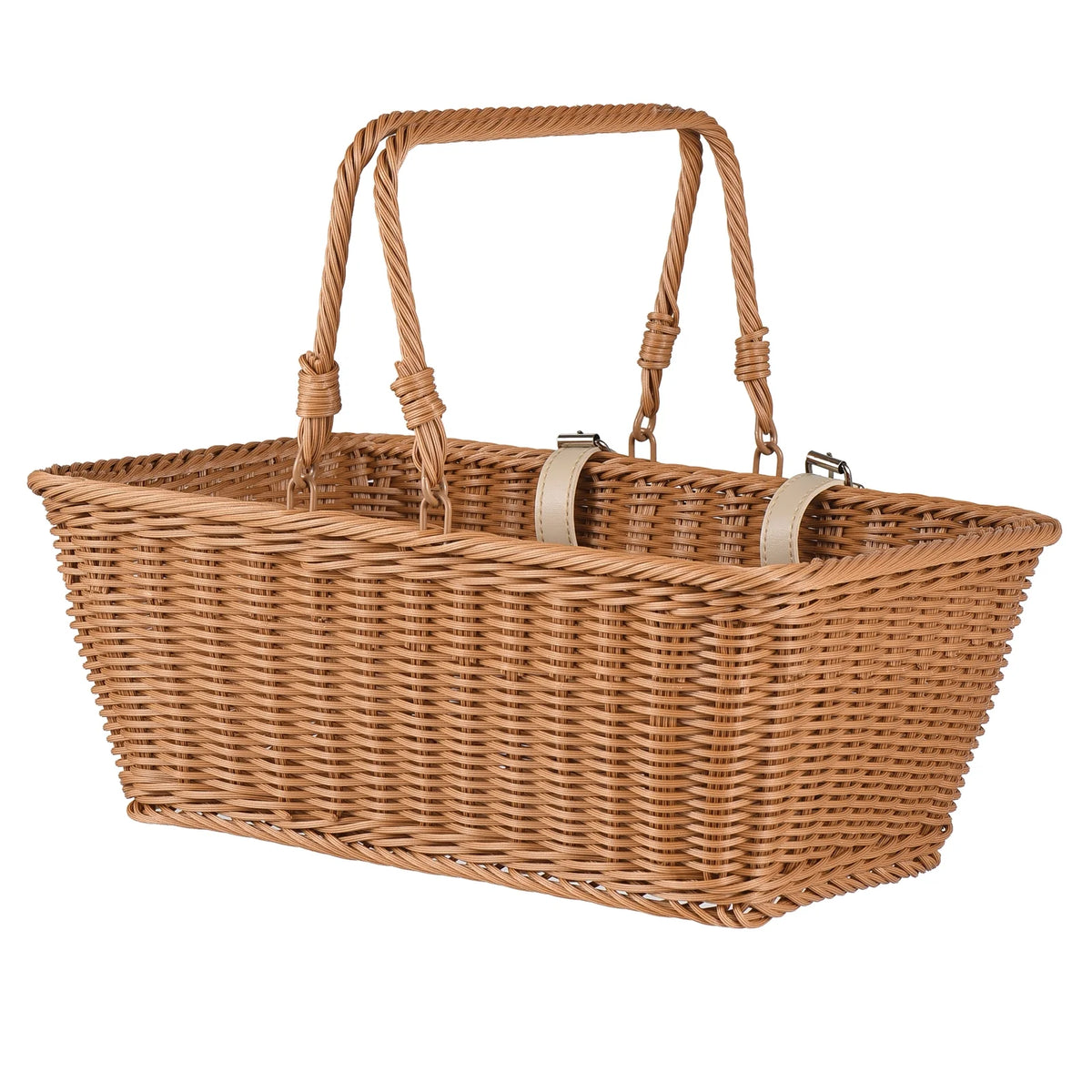 Hand-Woven Wicker Bicycle Basket D4725