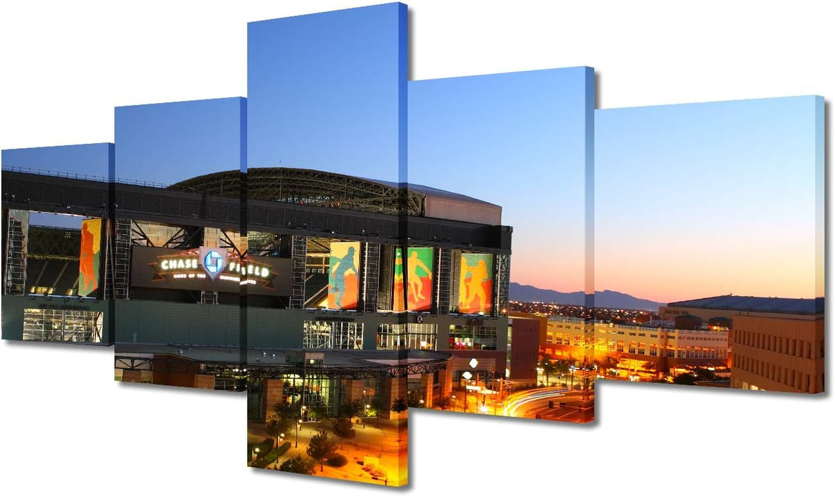 5 Pieces Canvas Art Wall Decor Baseball Stadium Pictures Paintings Posters Prints Stretched Ready to Hang - 50" Wx24 H Pack of 2 T766870