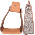 Brown Slanted Engraved Stirrups W8062
