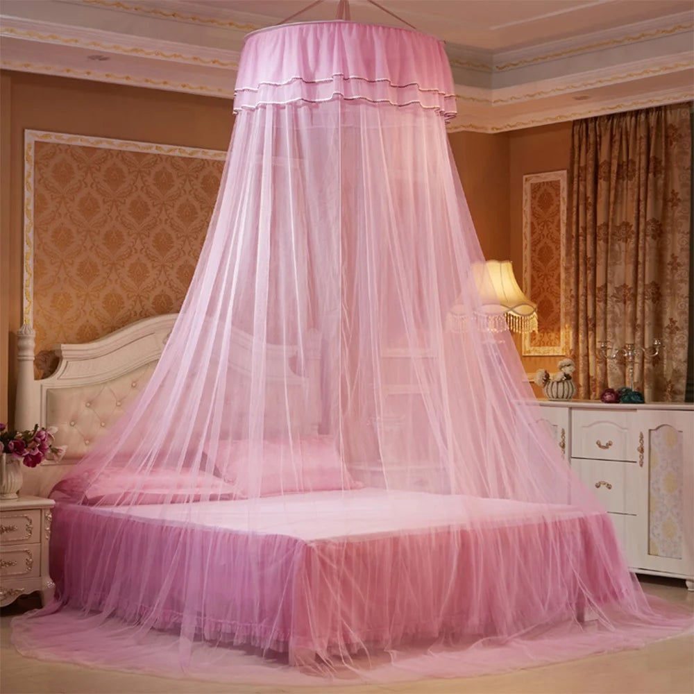 Princess Style Bed Canopy Fine Mesh Net Lace Curtain Q946