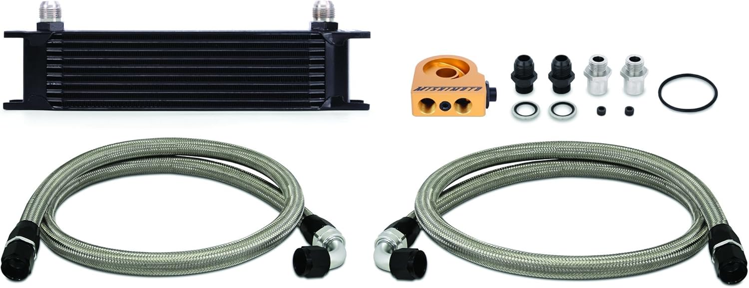 Black 10 Row Thermostatic Oil Cooler Kit H137