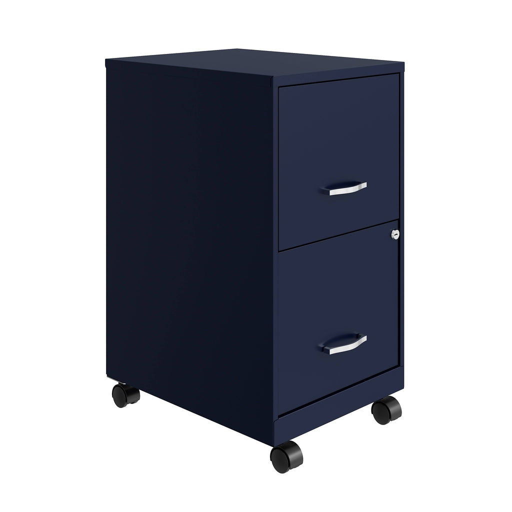 Navy 2 Drawer Metal Mobile File Cabinet L314
