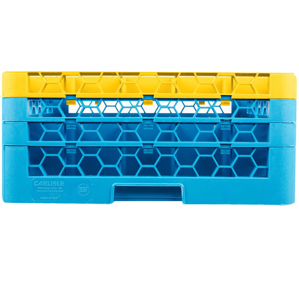 25 Compartment Yellow Glass Rack with 3 Extenders S7409