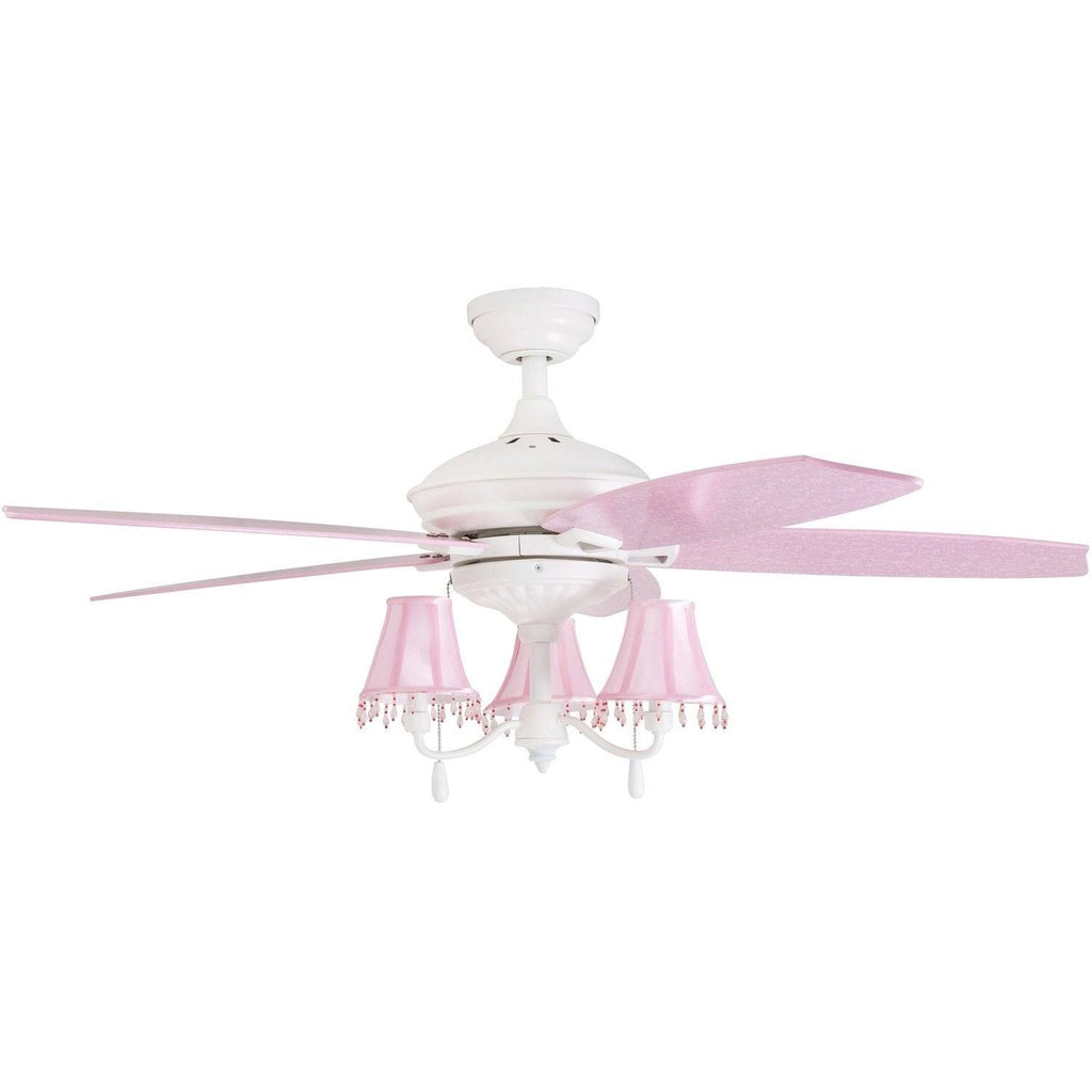 48-Inch White/Pink LED Ceiling Fan M8062