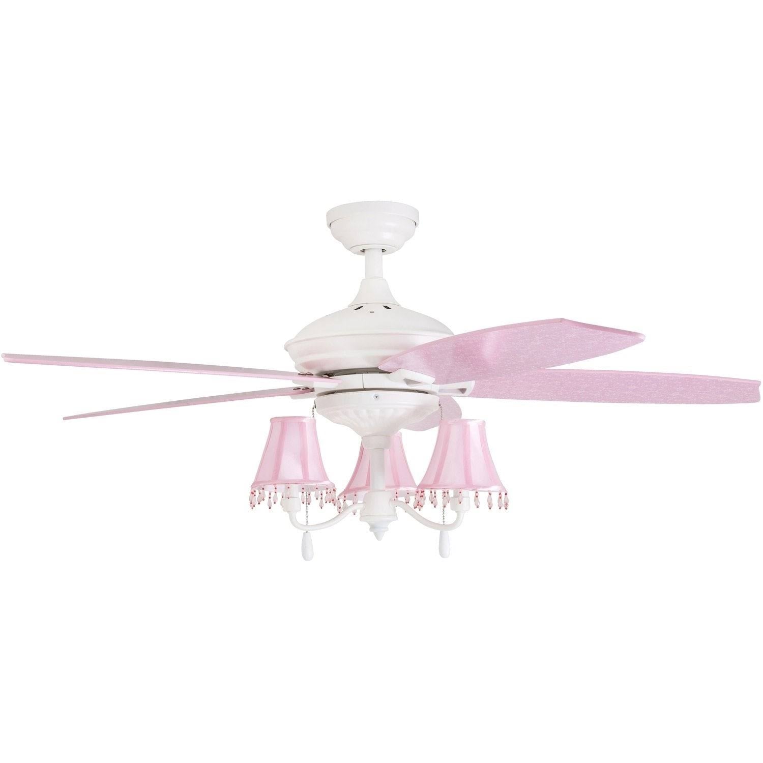 48-Inch White/Pink LED Ceiling Fan M8062
