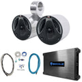 Silver Marine Boat Wakeboard Tower Speakers with Amplifier and Wires R982
