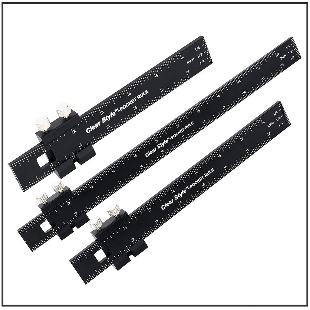 3 Pack 6, 8 and 12 inch Woodworking T Track Ruler P4369
