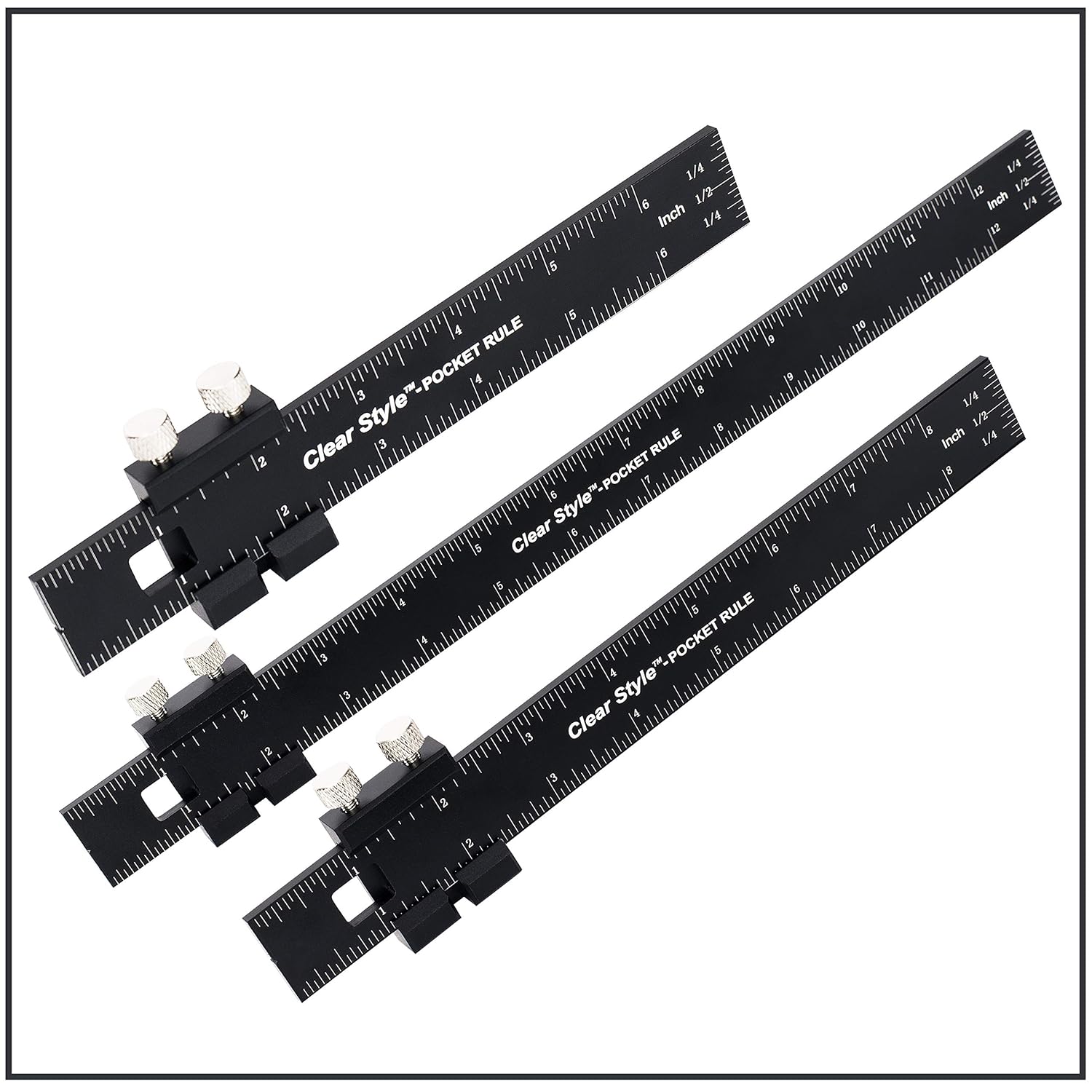 3 Pack 6, 8 and 12 inch Woodworking T Track Ruler P4369
