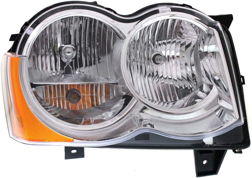 Headlight Assembly for Jeep Grand Cherokee 2008 2009 2010 Driver and Passenger Side Pair Halogen A3164