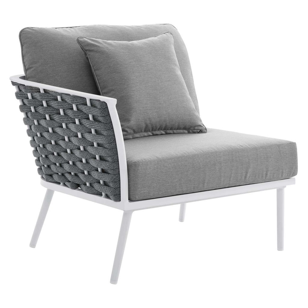 9 Piece White Gray Aluminum Outdoor Sectional Sofa Set H43153