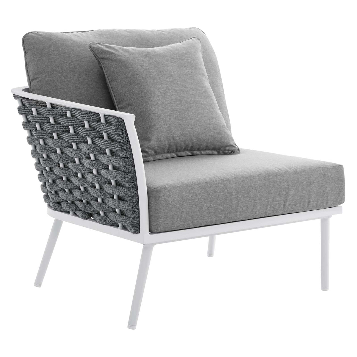 9 Piece White Gray Aluminum Outdoor Sectional Sofa Set H43153